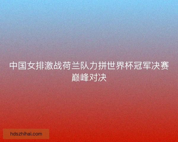 中国女排激战荷兰队力拼世界杯冠军决赛巅峰对决
